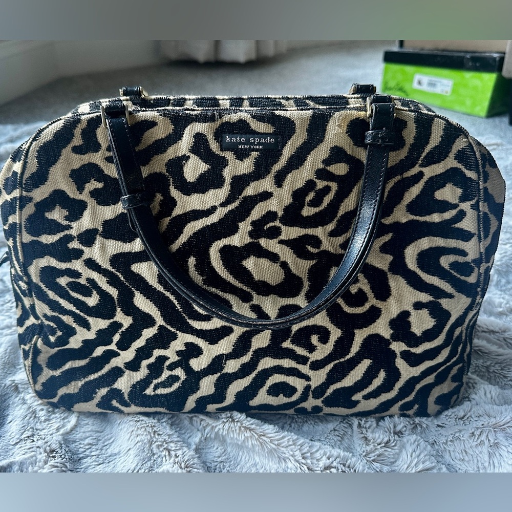 Kate Spade Black and Tan Animal Print Satchel